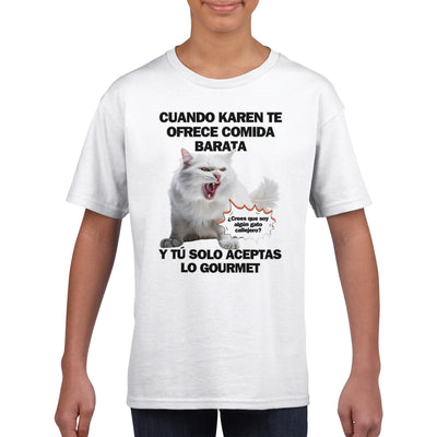 Camiseta Junior Unisex Estampado de Gato 