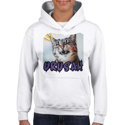 Sudadera con capucha júnior estampado de gato 