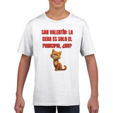 Camiseta Junior Unisex Estampado de Gato "San Valentín Gatuno" Michilandia | La tienda online de los fans de gatos