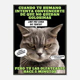 Póster Semibrillante de Gato con Marco Metal "El Detector de Golosinas" Michilandia | La tienda online de los amantes de gatos