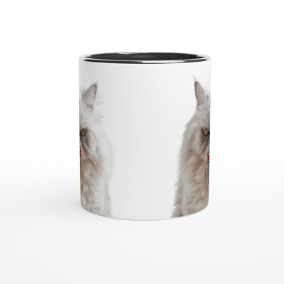 Taza Biclor con Impresión de Gato "Miau de Rabia" Michilandia