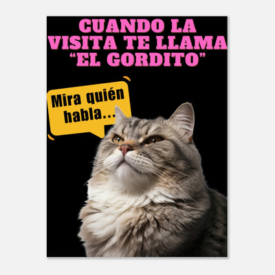 Panel de aluminio impresión de gato "Mira Quién Habla" Michilandia | La tienda online de los amantes de gatos