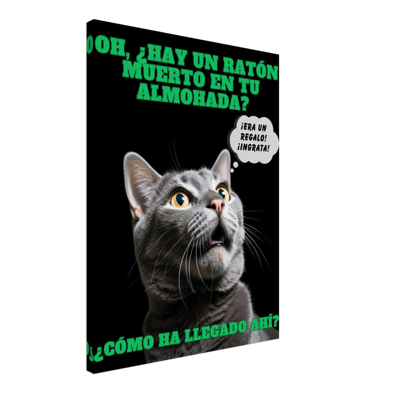 Lienzo de Gato "Regalo Sorpresa" Michilandia | La tienda online de los amantes de gatos