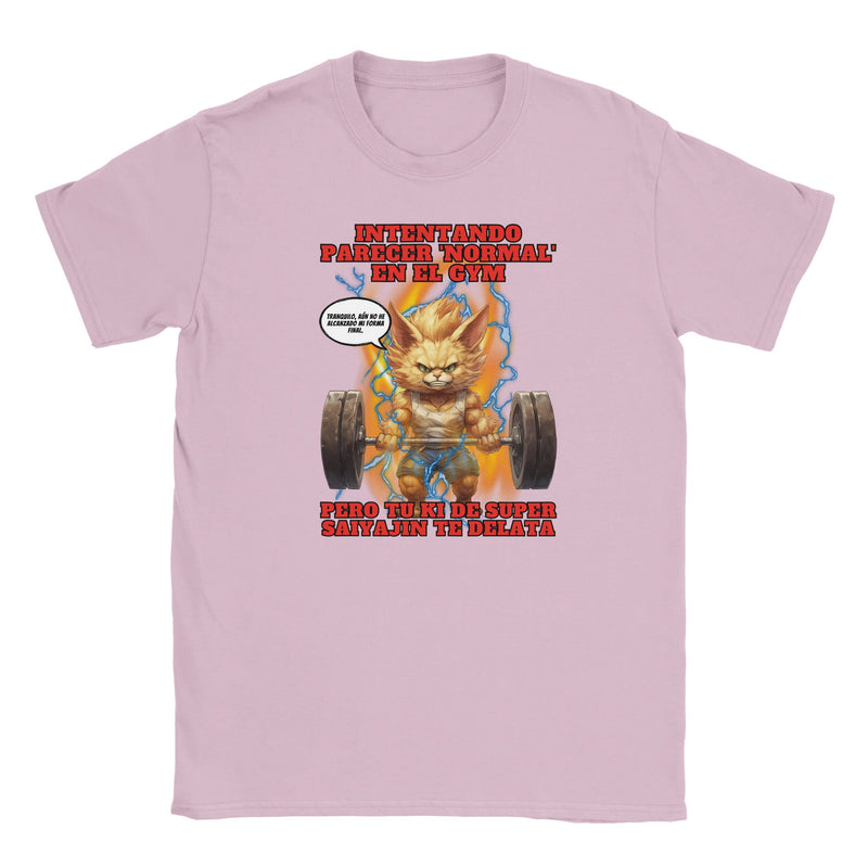 Camiseta Junior Unisex Estampado de Gato "Levantamiento Saiyajin" Michilandia | La tienda online de los fans de gatos