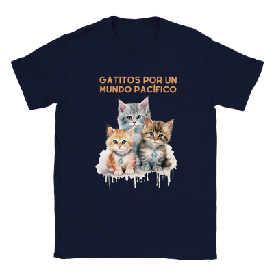 Camiseta unisex estampado de gato "Mundo pacífico" Gelato