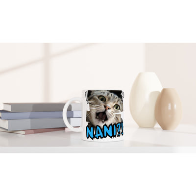 Taza Blanca con Impresión de Gato "Exclamación Gatuna" Michilandia | La tienda online de los amantes de gatos