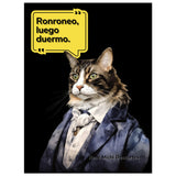 Panel de aluminio impresión de gato "René Michi Descartes" 45x60 cm / 18x24″