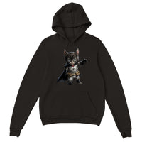 Sudadera con capucha unisex estampado de gato "Dynamic Dark Knight"