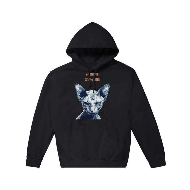 Sudadera con Capucha Unisex Estampado de Gato "Sphynx Implacable" Michilandia