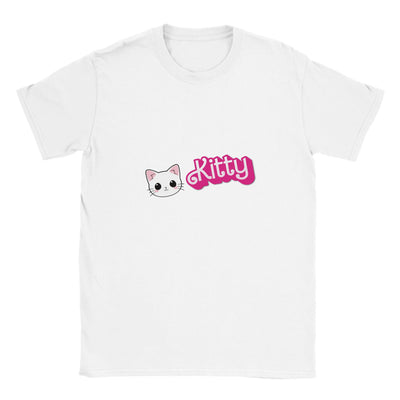 Camiseta Junior Unisex Estampado de Gato "Kitty Barbie" Michilandia