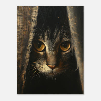 Panel de aluminio impresión de gato "Mirada Oculta" Michilandia | La tienda online de los fans de gatos