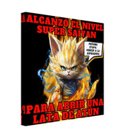 Lienzo de Gato "Super Saiyajin Felino" Michilandia | La tienda online de los amantes de gatos