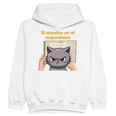 Sudadera con capucha júnior estampado de gato 