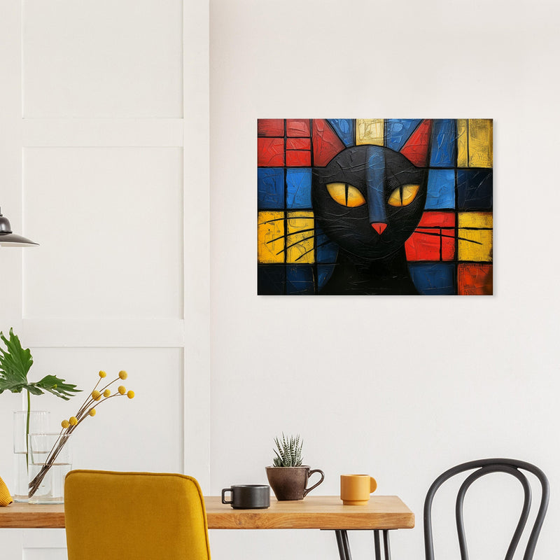 Lienzo de gato "Esencia de Mondrian" Michilandia | La tienda online de los fans de gatos