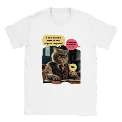 Camiseta unisex estampado de gato "Miau profesor" Gelato