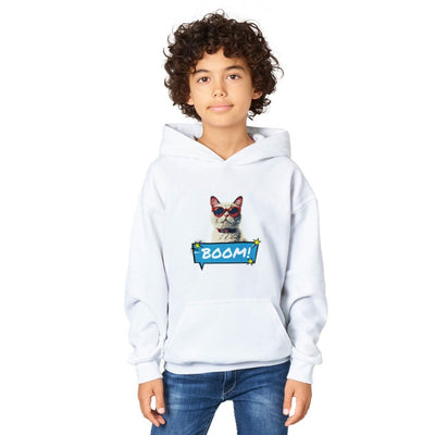 Sudadera con capucha júnior estampado de gato "Explosión Miau" Michilandia