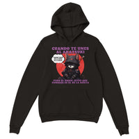 Sudadera con capucha unisex estampado de gato "Siesta No Jutsu" Negro
