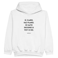 Sudadera con capucha júnior estampado de gato 