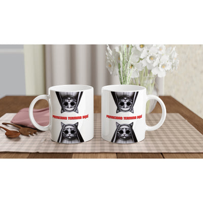 Taza Blanca con Impresión de Gato 