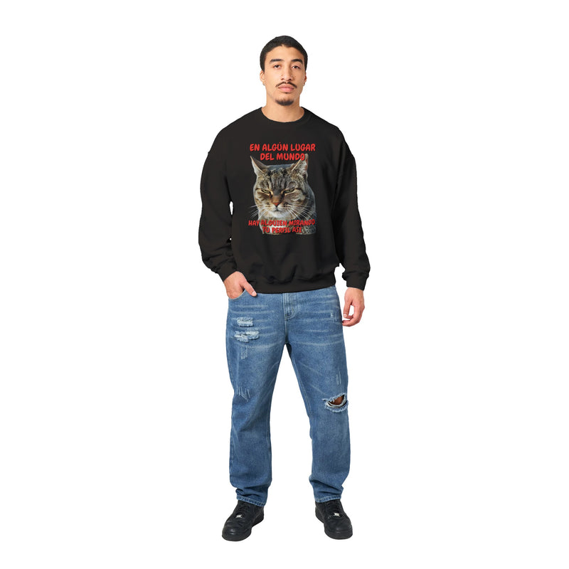 Sudadera Unisex Estampado de Gato "Mirada Inquisitiva" Michilandia | La tienda online de los fans de gatos