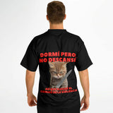 Camiseta de fútbol unisex estampado de gato "Amanecer Agresivo" Subliminator