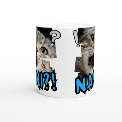 Taza Blanca con Impresión de Gato "Exclamación Gatuna" Michilandia | La tienda online de los amantes de gatos