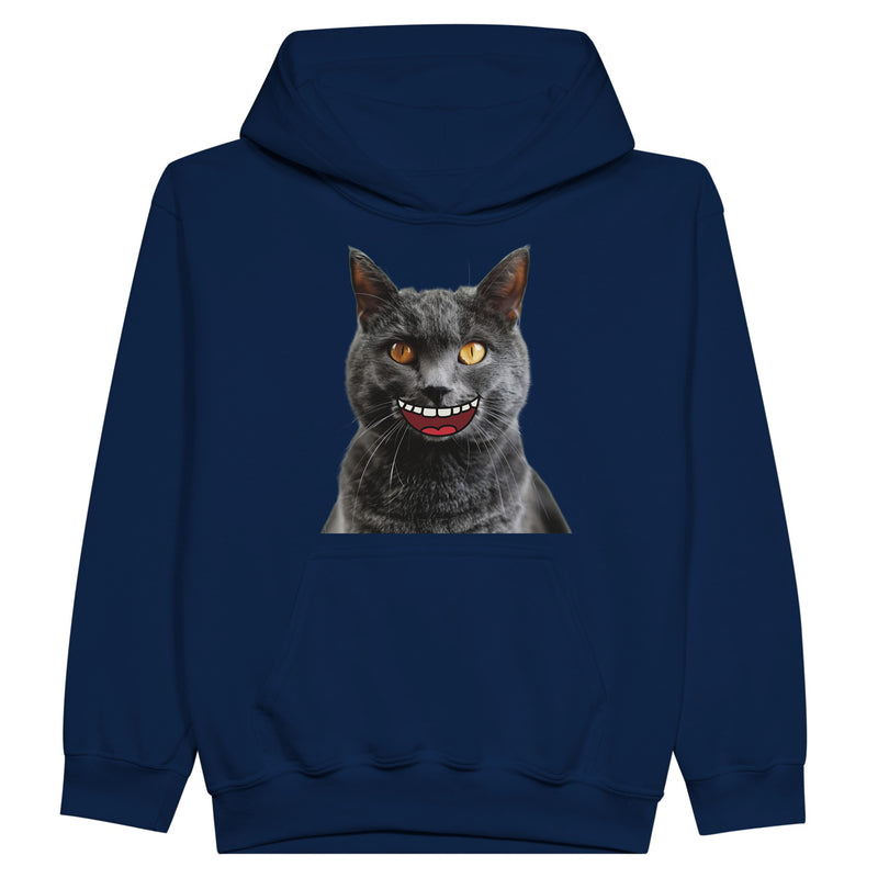 Sudadera con capucha júnior estampado de gato "Sonrisa Cartoon" Michilandia