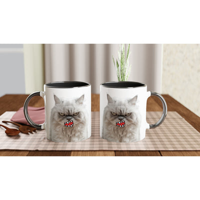 Taza Biclor con Impresión de Gato 