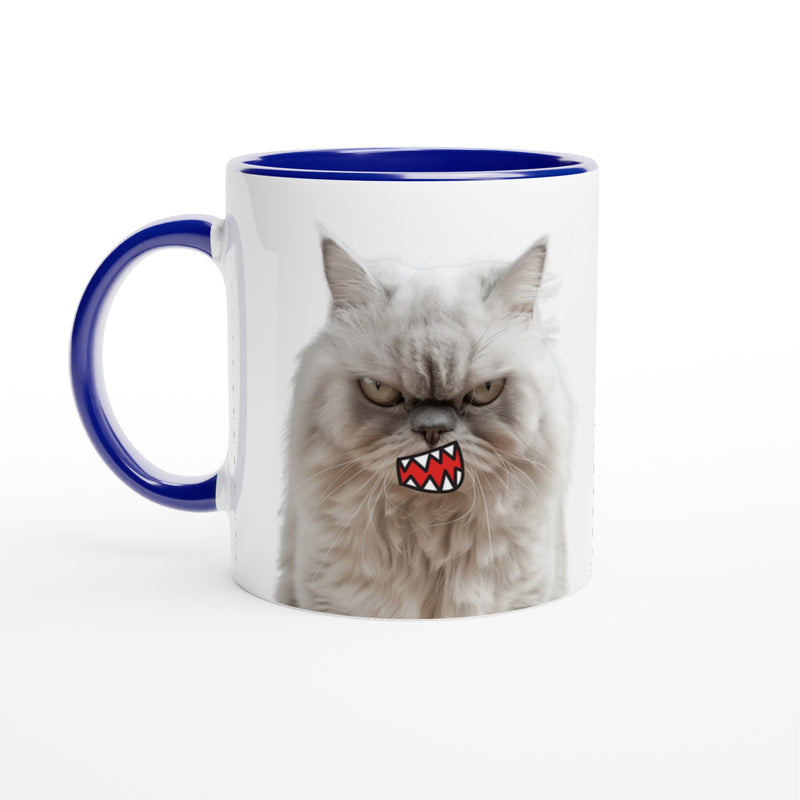 Taza Biclor con Impresión de Gato "Miau de Rabia" Michilandia