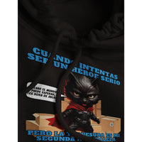 Sudadera con Capucha Unisex Estampado de Gato "Capa y Travesuras" Michilandia | La tienda online de los fans de gatos