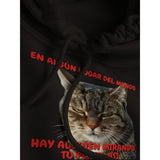Sudadera con Capucha Unisex Estampado de Gato "Mirada Inquisitiva" Michilandia | La tienda online de los fans de gatos