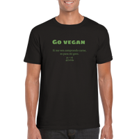 Camiseta unisex estampado de gato "Go vegan"