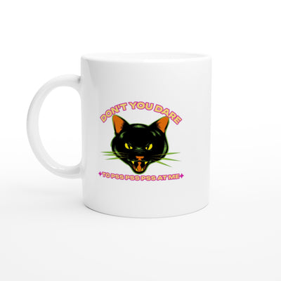 Taza Blanca con Impresión de Gato 