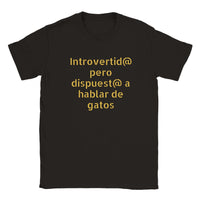 Camiseta unisex estampado de gato "Introvertid@" Gelato