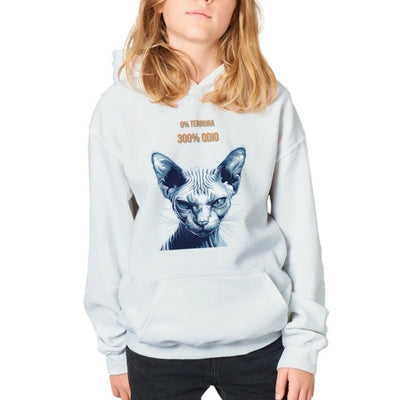 Sudadera con capucha júnior estampado de gato 