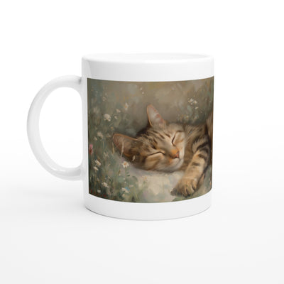 Taza Blanca con Impresión de Gato 