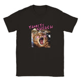 Camiseta júnior unisex estampado de gato "Expresión Otaku" Negro