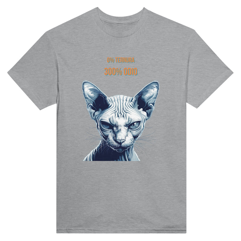 Camiseta Unisex Estampado de Gato "Sphynx Implacable" Michilandia