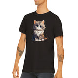 Camiseta unisex estampado de gato "Juguetón Siberiano"