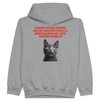 Sudadera con capucha júnior estampado de gato "Membership" Michilandia | La tienda online de los fans de gatos