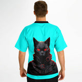 Camiseta de fútbol unisex estampado de gato "CiberGato Noir" Subliminator