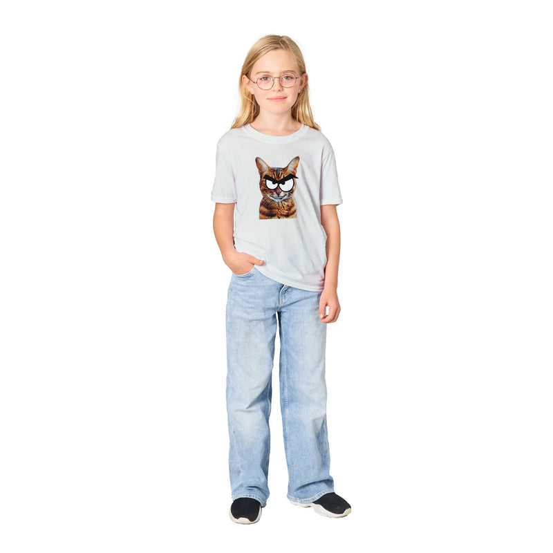 Camiseta Junior Unisex Estampado de Gato "Bengala Malicioso" Michilandia