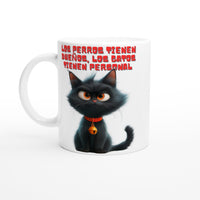 Taza Blanca con Impresión de Gato 