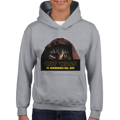 Sudadera con capucha júnior estampado de gato "Ronroneo Jedi" Michilandia | La tienda online de los fans de gatos