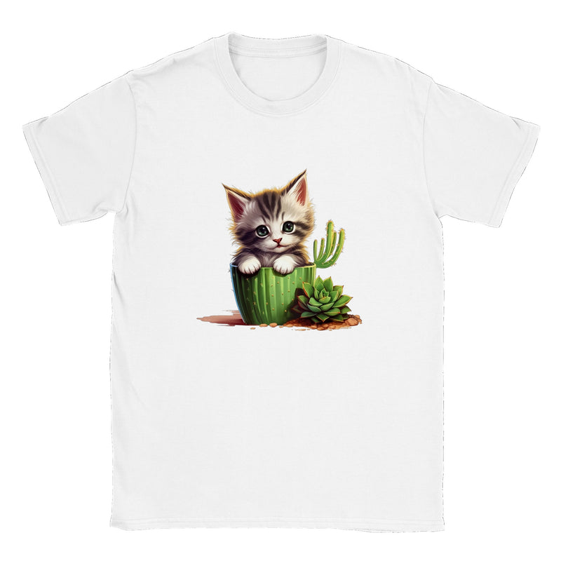 Camiseta unisex estampado de gato "Cactus comestible" Gelato