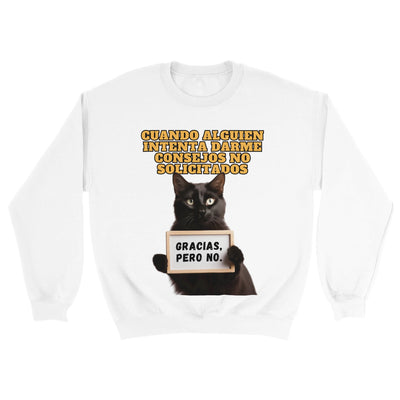 Sudadera Unisex Estampado de Gato "No Gracias" Michilandia | La tienda online de los fans de gatos