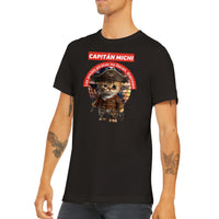 Camiseta unisex estampado de gato "Capitán Michi"