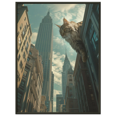 Póster Semibrillante de Gato con Marco Metal 