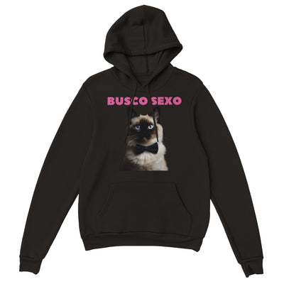 Sudadera con Capucha Unisex Estampado de Gato 