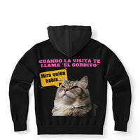 Sudadera deportiva con capucha unisex estampado de gato "Mira Quién Habla"